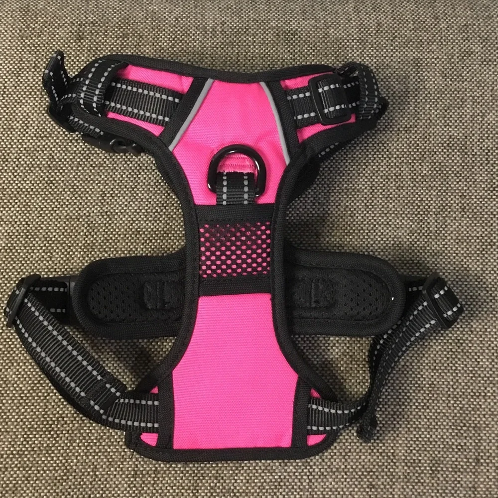 Pink & Black Reflective Dog Harness
